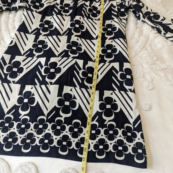 Crown & Ivy Petite 6 shift mini dress black white floral mod - Picture 7 of 13